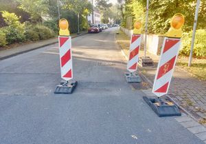 Aufgrund einer Straß;enabsackung in der Ludwigshafener Straß;e wird die Zufahrt von der Kampstraß;e in die Ludwigshafener Straß;e am Freitag, 9. August, voll gesperrt. Foto: Stadt Marl / ZBH.