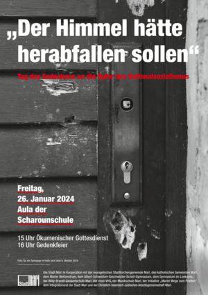 Plakat: Auschwitz-Gedenktag 2024. Stadt Marl.