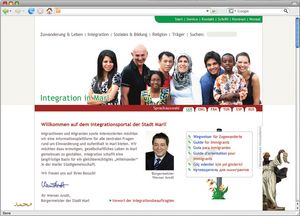 Screenshot des neuen Integrationsportals