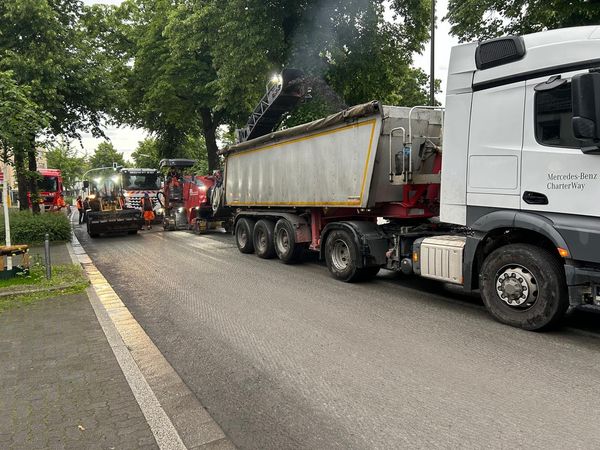 Reibungslos verliefen die Nachtarbeiten auf der Bergstraß;e. Foto: Stadt Marl/ZBH