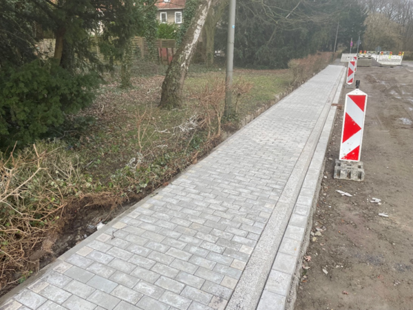 Die Arbeiten an und auf der Gendorfer Straß;e schreiten voran. Foto: Stadt Marl / ZBH